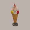 Cono Gelato Gigante Getta Carte Cestino in Vetroresina Base + Testa H164cm [e6efc775]