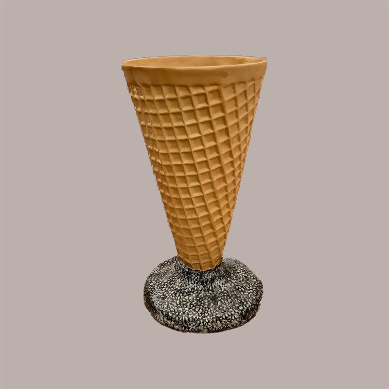 Cono Gelato Gigante Getta Carte Cestino in Vetroresina Base + Testa H164cm [1c73c414]