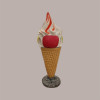 Cono Gelato Gigante Getta Carte Cestino in Vetroresina Base + Testa H164cm [3fc98478]