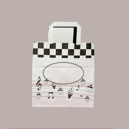 Borsa Shoppers Carta per Vaschette Gelato Grafica Black&White 26+17H27cm - 200 pezzi - [bc591569]