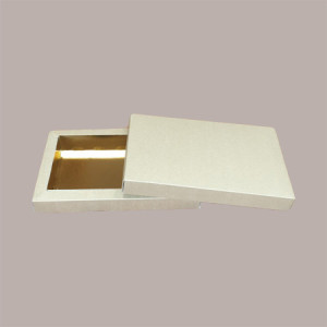 Scatola Porta Cioccolatini Dolce Cornice in Carta Avana Ecolife + Inserto Oro 13x27H3cm - 10 pezzi -