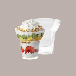 Bicchiere Svasato in PS Trasparente ideale per Yogurt Dessert GO-YO 360cc - 50 pezzi - [4fade3ea]