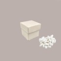 10 Pz Scatola in Carta Seta Bianco con Coperchio Ideale per Piccoli Articoli Regalo 50x50x50mm [c4ae8520]