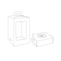 5 Pz Scatola Porta Uovo Cioccolato con Fondo in Carta Fucsia Golosa con Finestra Trasparente 250x250x370 mm [9a2a479d]