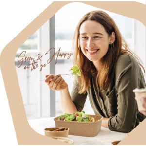 60 Pz Box Contenitore Medio in Carta Avana per Fast Food 175x140H65mm [2fc2b9b0]