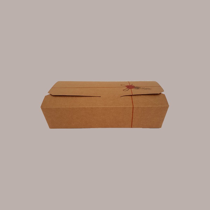 60 Pz Box Contenitore Grande in Carta Avana per Fast Food 195x140H45mm [975d8870]