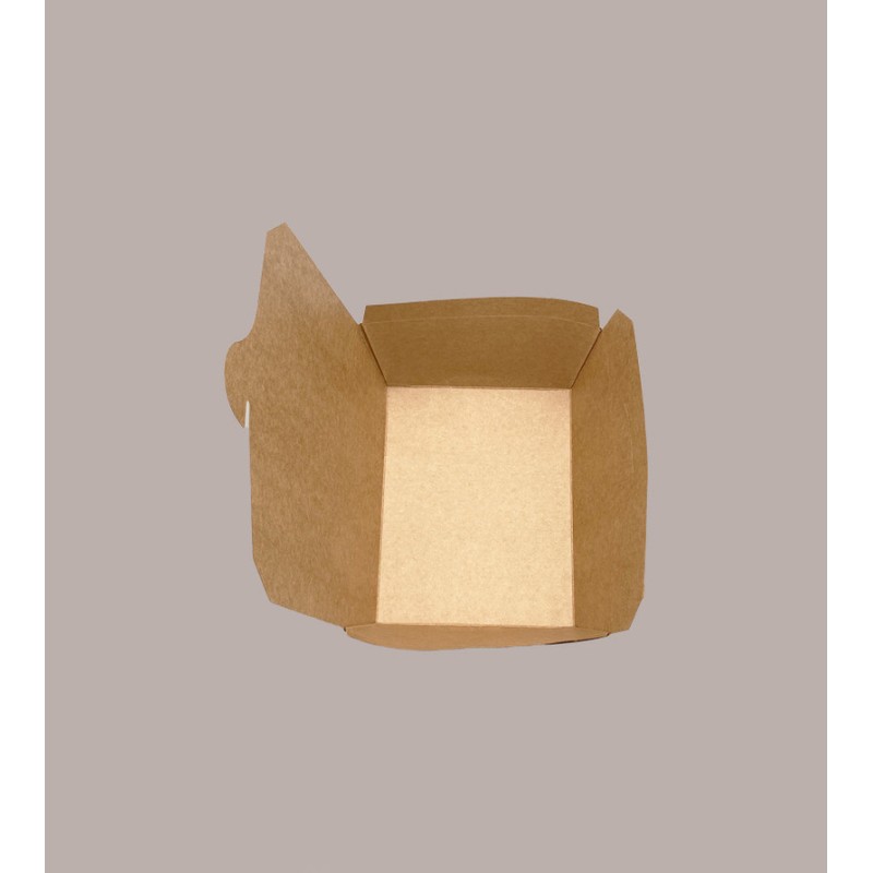 60 Pz Box Contenitore Grande in Carta Avana per Fast Food 195x140H45mm [9315d468]