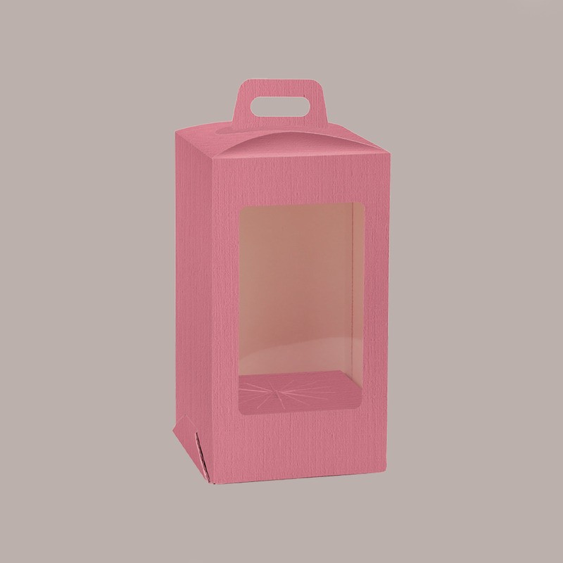 5 Pz Scatola Porta Uovo Cioccolato con Fondo in Carta Fucsia Golosa con Finestra Trasparente 180x180x290 mm [fec6a2be]
