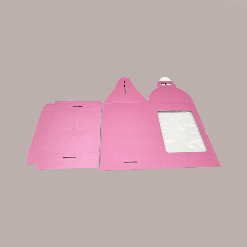 5 Pz Scatola Porta Uovo Cioccolato con Fondo in Carta Fucsia Golosa con Finestra Trasparente 180x180x290 mm [22b0a6ad]