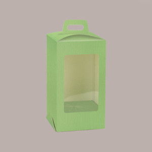 5 Pz Scatola Porta Uovo Cioccolato con Fondo in Carta Verde Golosa con Finestra Trasparente 180x180x290 mm [71380a6c]