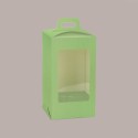 5 Pz Scatola Porta Uovo Cioccolato con Fondo in Carta Verde Golosa con Finestra Trasparente 180x180x290 mm [71380a6c]