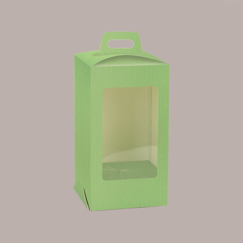 5 Pz Scatola Porta Uovo Cioccolato con Fondo in Carta Verde Golosa con Finestra Trasparente 210x210x365 mm [f694d26d]