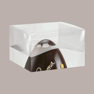 5 pz Scatola Trasparente Porta Uovo Cioccolato Pasqua Fondo Carta Avana Nature 180x180H300mm [23de035a]