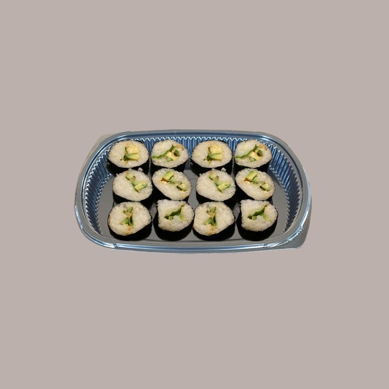 50 Pz Vaschetta Nera con Coperchio per Sushi 800 cc 285x185H35 [c4541833]