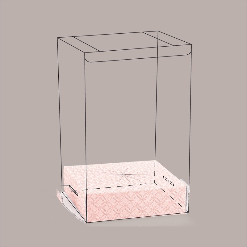 5 pz Scatola Trasparente Porta Uovo Cioccolato Pasqua Fondo Carta Rosa 180x180H250mm [ae2f993c]