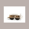 25 Pz Scatola Porta Macaron Fondo Oro Coperchio Trasparente 4 Scomparti [9d86333b]