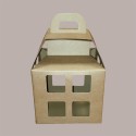 5 Pz Scatola per Confezione Regalo in Carta Avana a Forma di Lanterna 200x200H250mm [4cce80fd]