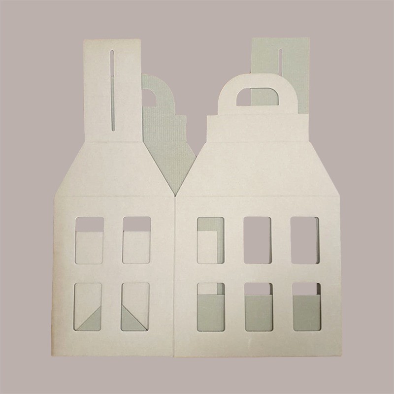 5 Pz Scatola per Confezione Regalo in Carta Avana a Forma di Lanterna 300x225H365mm [202d730d]