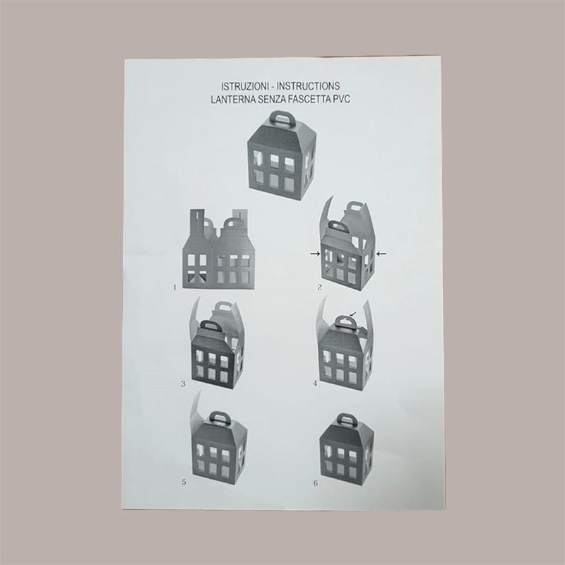 5 Pz Scatola per Confezione Regalo in Carta Avana a Forma di Lanterna 300x225H365mm [9730b209]