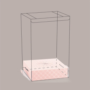5 pz Scatola Trasparente Porta Uovo Cioccolato Pasqua Fondo Carta Rosa 180x180H200mm [404278bc]
