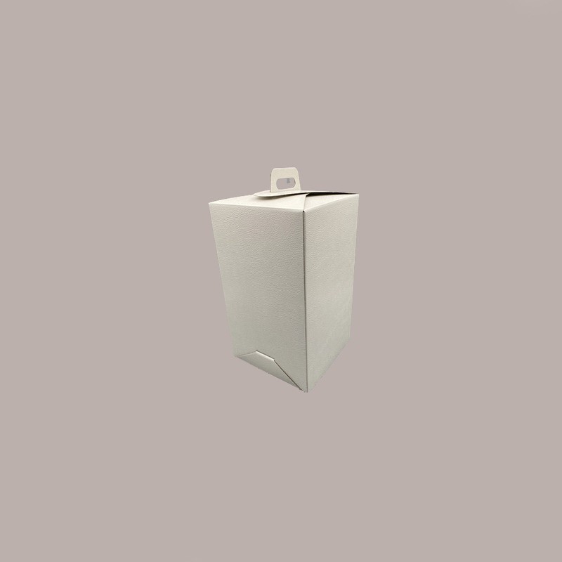 5 Pz Scatola Porta Uovo Cioccolato con Fondo in Carta Pelle Bianco Golosa con Finestra Trasparente 180x180x290 mm [814d757d]