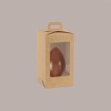 5 Pz Scatola Porta Uovo Cioccolato con Fondo in Carta Nature con Finestra Trasparente 180x180x290 mm [8f8fdac4]