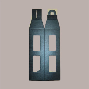 10 Pz Scatola Porta 1 Bottiglia Olio Vino Carta Grafica Seta Nero Forma Lanterna 90x90H350mm [32c6a009]