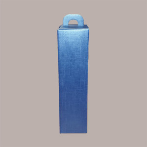 10 Pz Scatola Porta 1 Bottiglia Bordolese in Carta Grafica Juta Blu con Manico 90x90H340mm [05ddccb1]