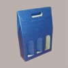 10 Pz Scatola Porta 3 Bottiglie Olio Vino in Carta Grafica Juta Blu 270x90H385 mm [d2a23ebf]