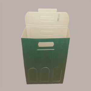 10 Pz Scatola Porta 3 Bottiglie Olio Vino in Carta Onda Verde 270x90x385mm [fe28b0d4]
