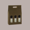 10 Pz Scatola Porta 3 Bottiglie Olio Vino in Carta Marrone Effetto Pelle 270x90H385mm [e3c82d8b]