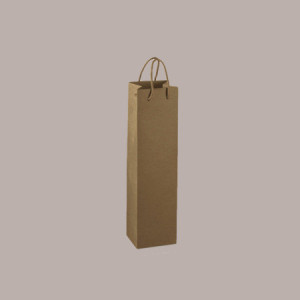 10 Busta Carta Avana Porta 1 Bottiglia Magnum con Cordini 115x115H380mm [4012cb67]
