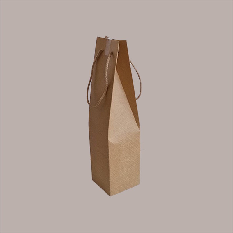 10 Busta Carta Avana Porta 1 Bottiglia Magnum con Cordini 115x115H380mm [3a5e80f1]
