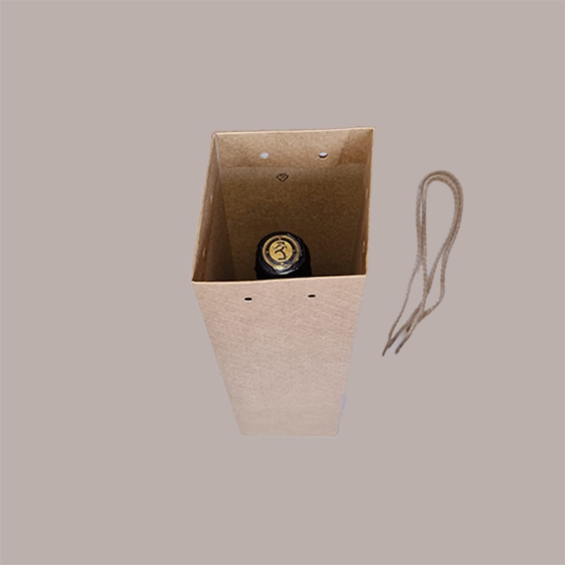 10 Busta Carta Avana Porta 1 Bottiglia Magnum con Cordini 115x115H380mm [546502f8]