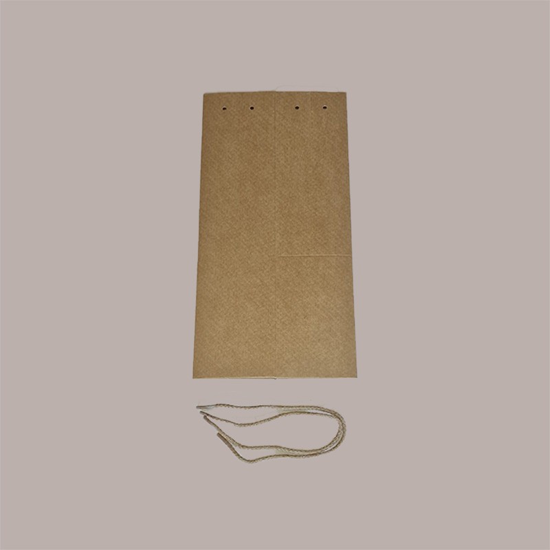 10 Busta Carta Avana Porta 1 Bottiglia Magnum con Cordini 115x115H380mm [513545e6]