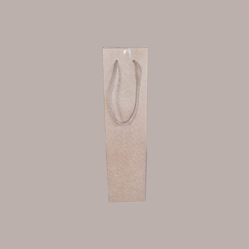 10 Busta Carta Avana Porta 1 Bottiglia Magnum con Cordini 115x115H380mm [e62884e2]