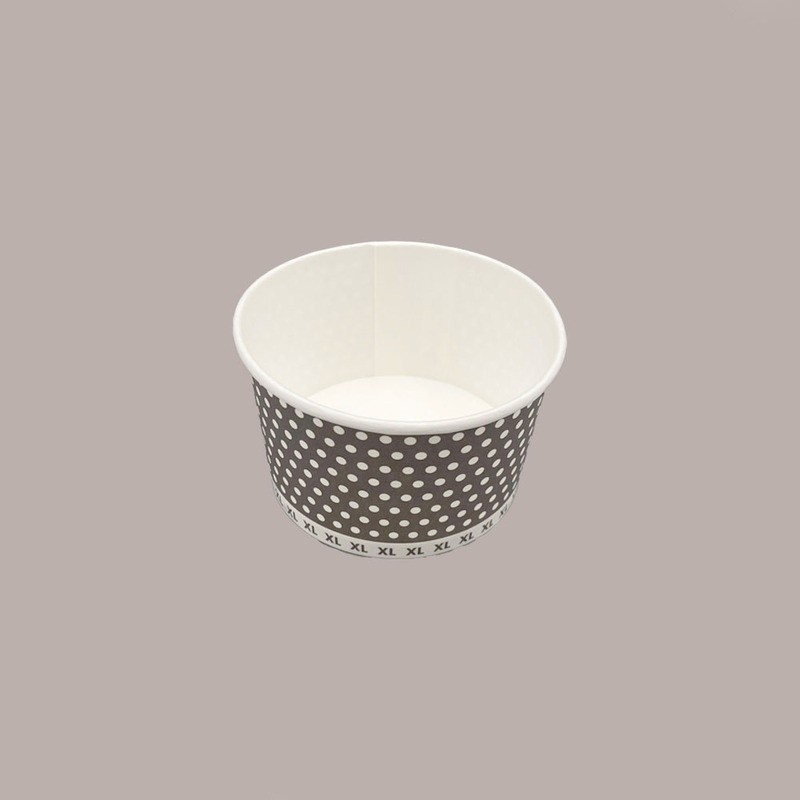 220 Pz Coppetta Gigante in Carta Politenata Grafica Pois Ideale per Gelato 190cc [768350b0]