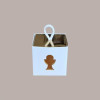 20 Pz Scatolina in Carta Bianca con Interno Oro con Cordino Grafica Calice Ideale per Contenere Confetti 50x50x50 mm [7de43de2]