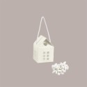 Casetta con Cordino in Carta Matelassè Bianco Ideale per Confetti 120x120x110 mm 10 pezzi [c8211c6b]