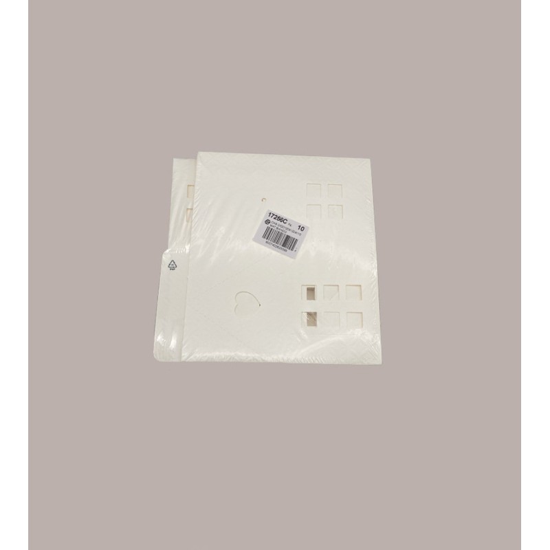 Casetta con Cordino in Carta Matelassè Bianco Ideale per Confetti 120x120x110 mm 10 pezzi [7a6c9a71]