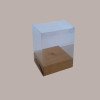 5 pz Scatola Trasparente Porta Uovo Cioccolato Pasqua Fondo Carta Avana Nature 150x150H200mm [4fa27128]