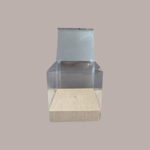 5 pz Scatola Trasparente Porta Uovo Cioccolato Pasqua Fondo Carta Avana Nature 180x180H200mm [bd855a8d]