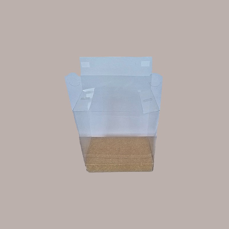 5 pz Scatola Trasparente Porta Uovo Cioccolato Pasqua Fondo Carta Avana Nature 210x210H400mm [d986c5f6]
