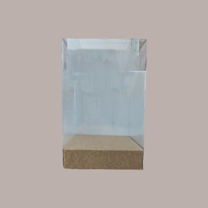 5 pz Scatola Trasparente Porta Uovo Cioccolato Pasqua Fondo Carta Avana Nature 250x250H500mm [3a104d8f]