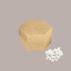 20 Pz Piccola Scatola Esagonale in Carta Avana Nature con Divisorio Ideale per Confetti 80x55 mm [6800e5ad]
