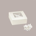 20 Pz Piccola Scatola con Finestra e Separatore Ideale per Confetti Carta Seta Bianco Pratica 120x120H40mm [2eebac8f]