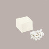20 Pz Piccola Scatola Pieghevole in Cartoncino Seta Bianco ideale per Confetti Piccoli 80x80H80mm [ee21932a]