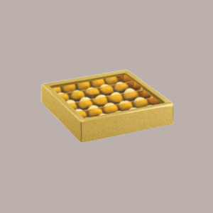 10 Scatola Porta Cioccolatini Carta Oro Effetto Pelle 145x145H35 [1f6fa2d1]