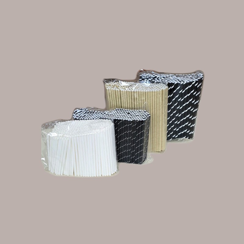 250 Pz Cannuccia Carta BIO Nero Spirale Corte Dritte Dm7 H150mm [23fd718a]