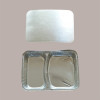 100 Pz Contenitore in Alluminio 2 Scomparti con Coperchio R80L [e5393b71]
